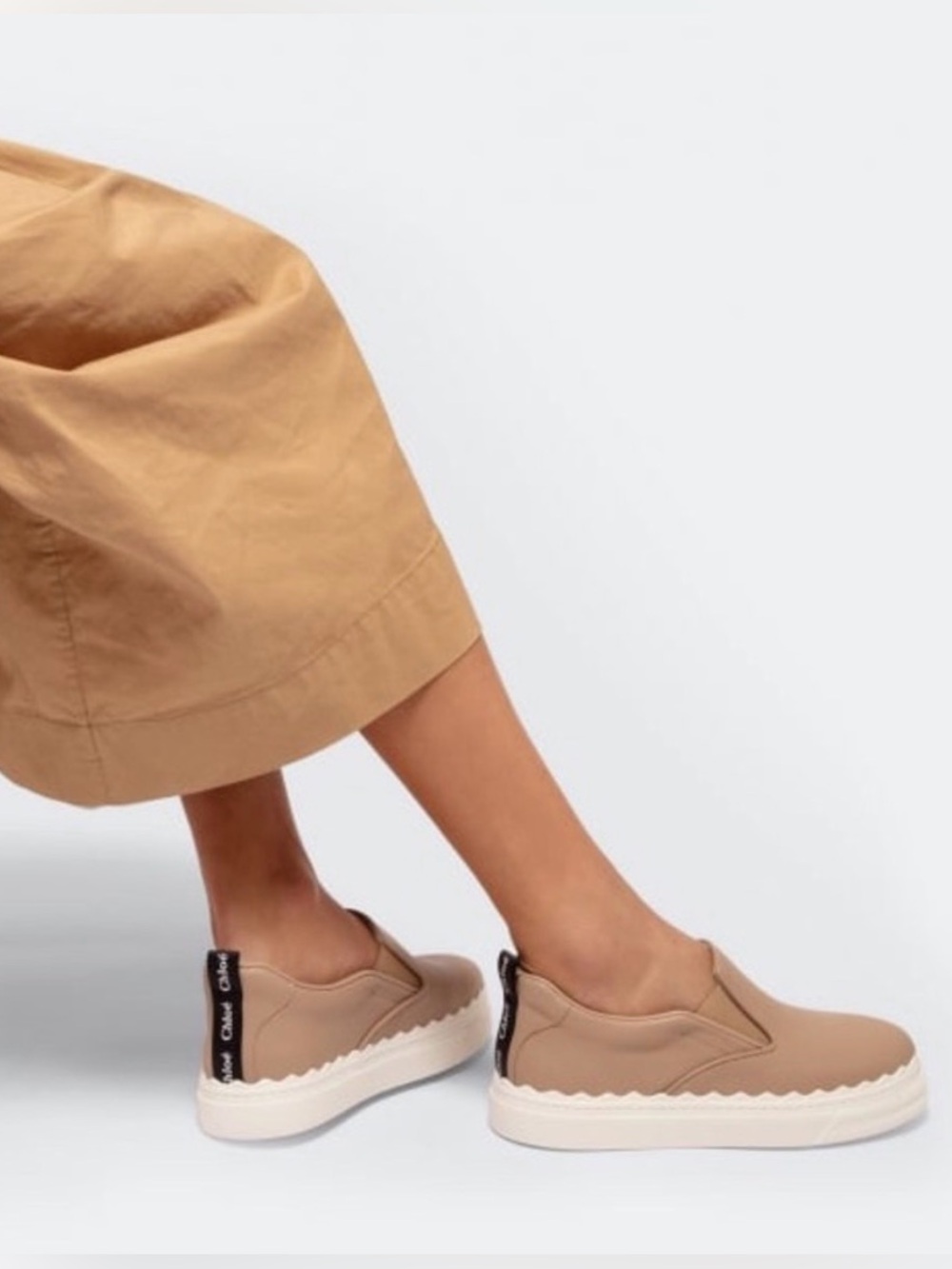 Chloé Beige Slip-On Sneakers